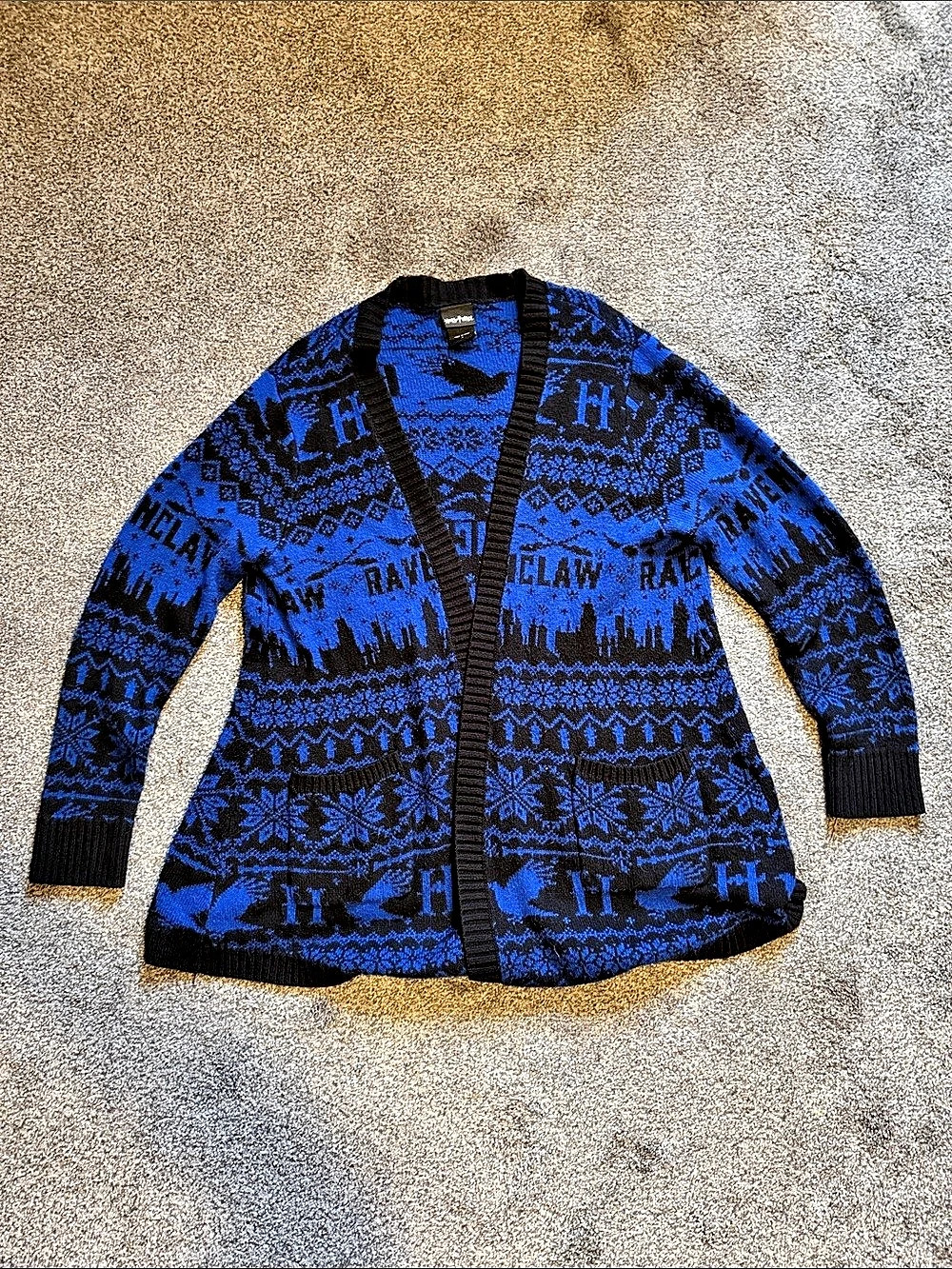 Harry Potter Ravenclaw Fair Isle Open Front Cardigan Boys Size 2